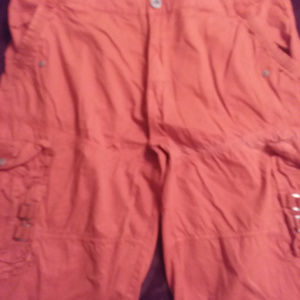 New Stone Touch Orange Cargo Short Pants sz 38